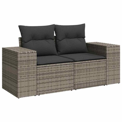 Zestaw Sof na Ogród 10 pcs Szary polirattan