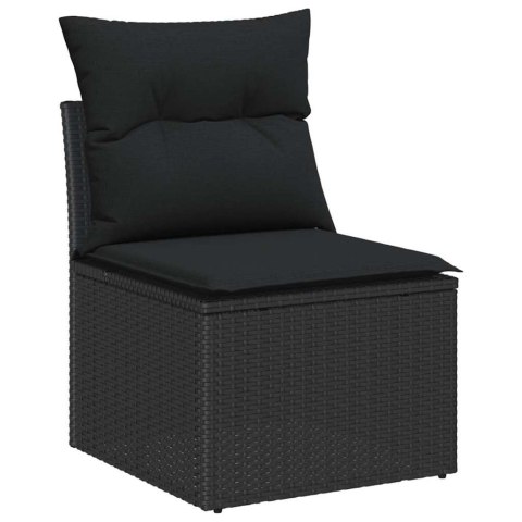 Zestaw Sof na Ogród z poduszką 8 pcs Czarny polirattan