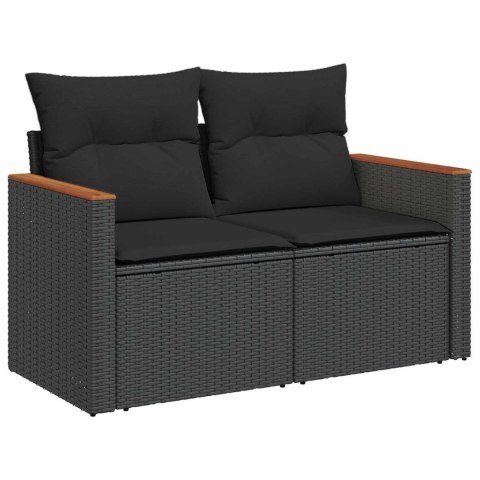 Zestaw Sof na Ogród 12 pcs Czarny polirattan