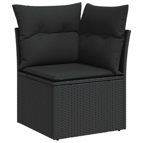 Zestaw Sof na Ogród 9 pcs Czarny polirattan