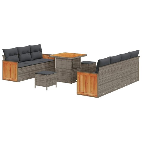 Zestaw Sof na Ogród z poduszką 10 pcs Szary