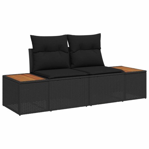 Zestaw Sof na Ogród z poduszką 12 pcs Czarny