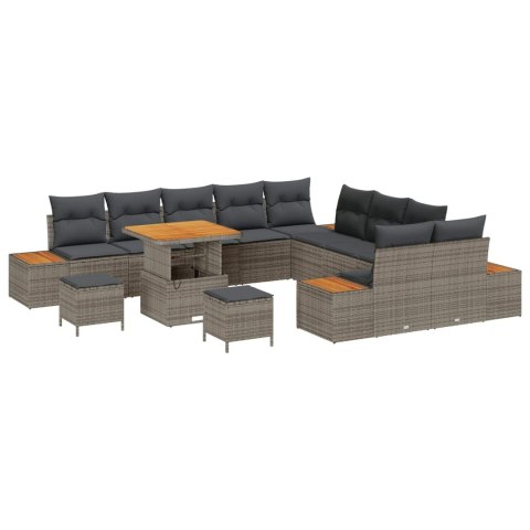 Zestaw Sof na Ogród z poduszką 13 pcs Szary