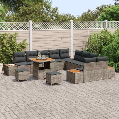 Zestaw Sof na Ogród z poduszką 13 pcs Szary
