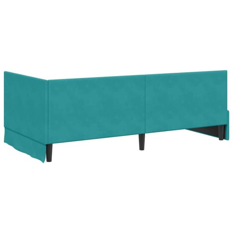 Rama Łóżka Narożnego z Materacem 2 pcs Turkusowy Aksamit