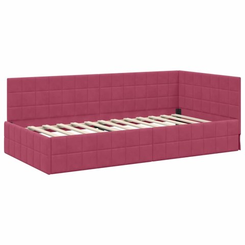 Rama Łóżka Narożnego z Materacem 2 pcs Zielony Aksamit