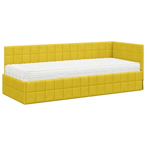 Rama Łóżka Narożnego z Materacem 2 pcs Żółty Aksamit