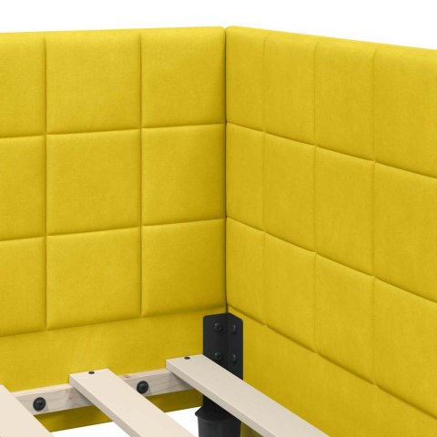 Rama Łóżka Narożnego z Materacem 2 pcs Żółty Aksamit