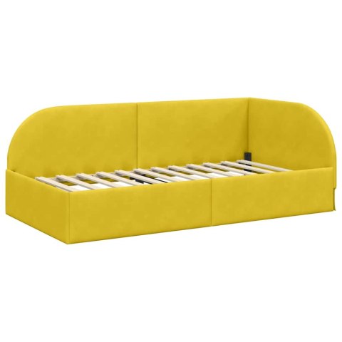 Rama Łóżka Narożnego z Materacem 2 pcs Żółty Aksamit