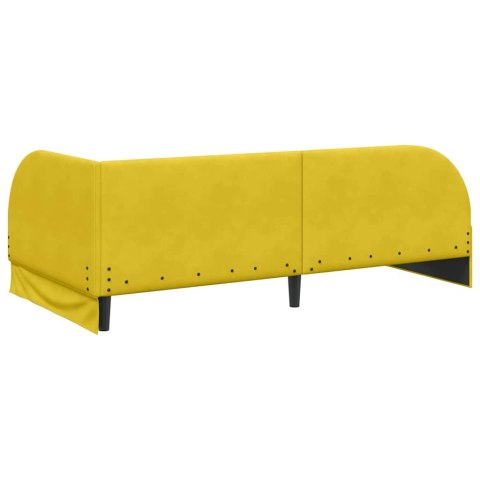 Rama Łóżka Narożnego z Materacem 2 pcs Żółty Aksamit