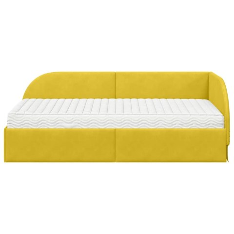 Rama Łóżka Narożnego z Materacem 2 pcs Żółty Aksamit