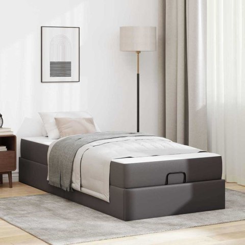 Rama łóżka z materacem Inny 2 pcs Szary PVC