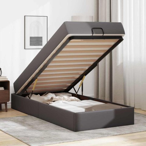 Rama łóżka z materacem Inny 2 pcs Szary PVC