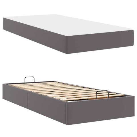 Rama łóżka z materacem Inny 2 pcs Szary PVC
