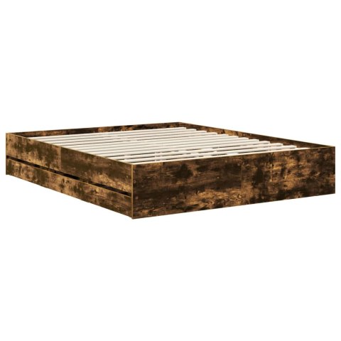 Ramka łóżka Dąb wędzony 160 x 200 cm Drewno inżynieryjne