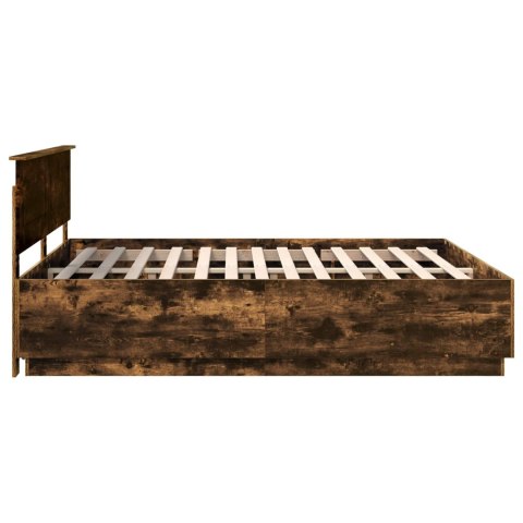 Ramka łóżka Dąb wędzony 200 x 200 cm Materiał drewnopochodny