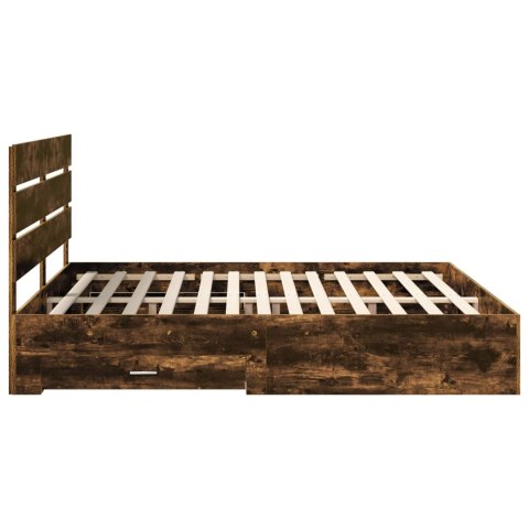 Ramka łóżka Dąb wędzony 200 x 200 cm Materiał drewnopochodny