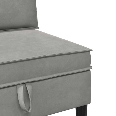Zestaw mebli do salonu z poduszką 4 pcs jasnoszary Welur