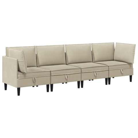 Zestaw mebli do salonu 4 pcs piaskowy tkanina