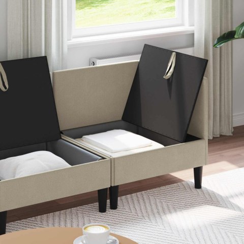 Zestaw mebli do salonu 4 pcs piaskowy tkanina