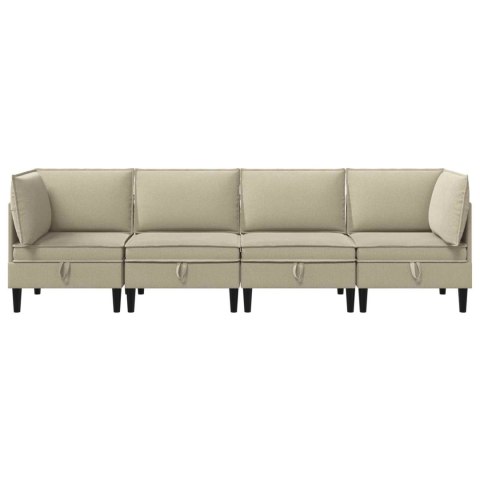 Zestaw mebli do salonu 4 pcs piaskowy tkanina