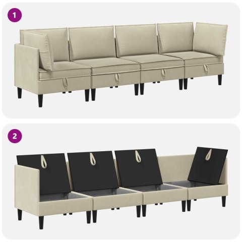 Zestaw mebli do salonu 4 pcs piaskowy tkanina