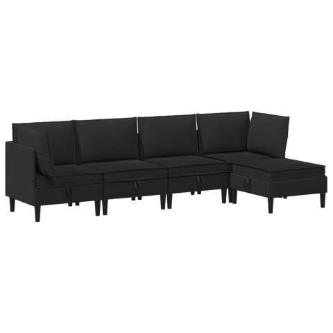Zestaw mebli do salonu 5 pcs Czarny tkanina