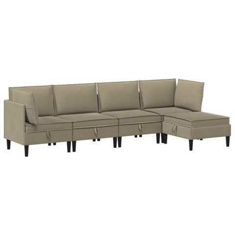 Zestaw mebli do salonu 5 pcs Khaki tkanina