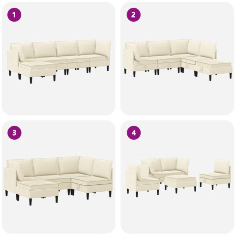 Zestaw mebli do salonu 5 pcs kremowy tkanina