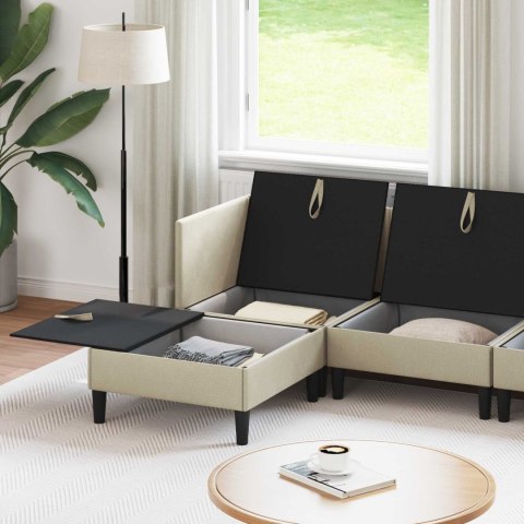 Zestaw mebli do salonu 5 pcs piaskowy tkanina
