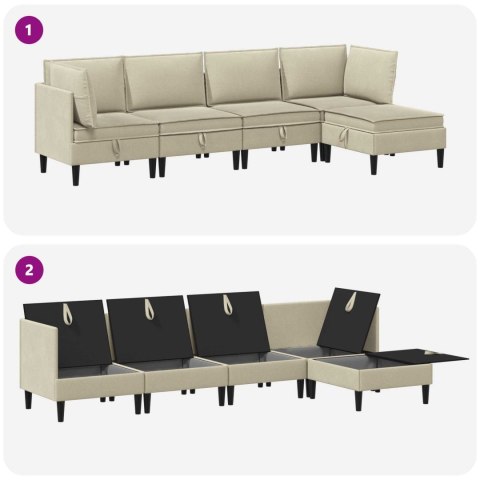 Zestaw mebli do salonu 5 pcs piaskowy tkanina