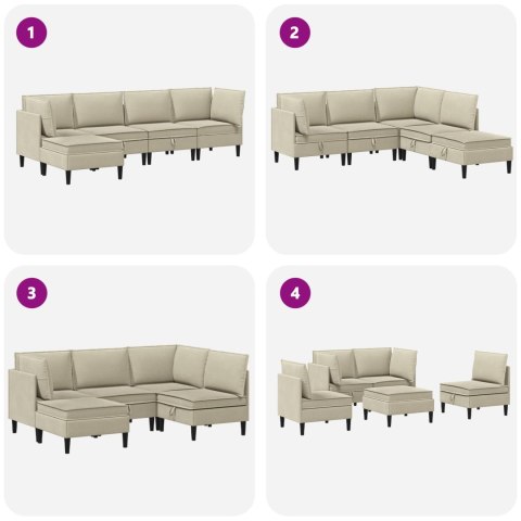 Zestaw mebli do salonu 5 pcs piaskowy tkanina