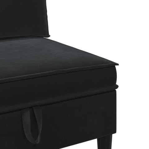 Zestaw mebli do salonu z poduszką 3 pcs Czarny Welur