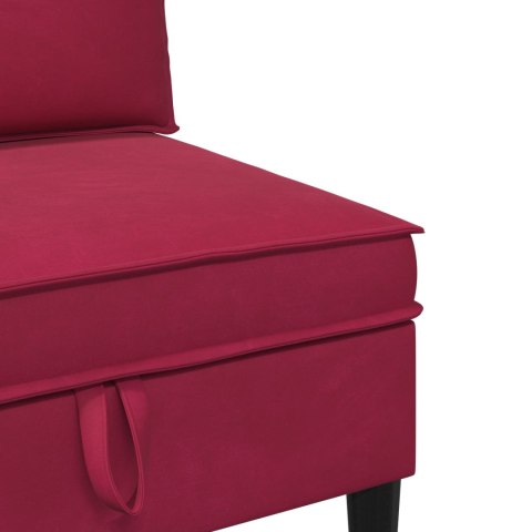 Zestaw mebli do salonu z poduszką 3 pcs Czerwone wino Welur