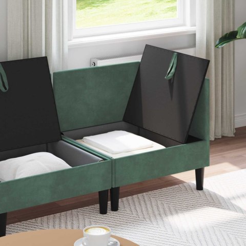 Zestaw mebli do salonu z poduszką 3 pcs Zielony morski Welur