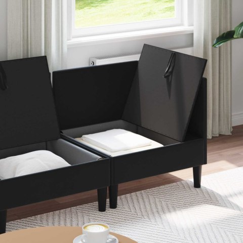 Zestaw mebli do salonu z poduszką 4 pcs Czarny Welur