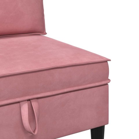 Zestaw mebli do salonu z poduszką 4 pcs różowy Welur