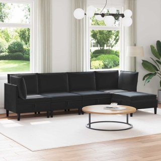 Zestaw mebli do salonu z poduszką 5 pcs Czarny Welur
