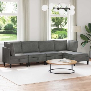 Zestaw mebli do salonu z poduszką 5 pcs ciemnoszary Welur