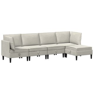 Zestaw mebli do salonu z poduszką 5 pcs kremowy Welur
