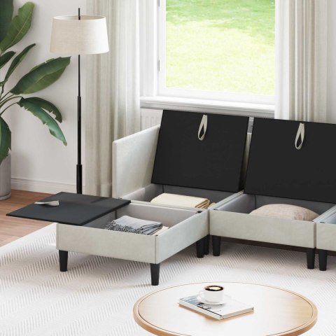 Zestaw mebli do salonu z poduszką 5 pcs kremowy Welur