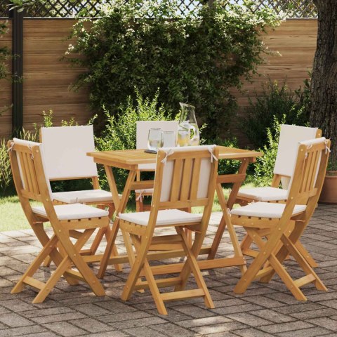 Krzesła Bistro na Zewnątrz 6 pcs kremowobiały 38 x 46 x 85 cm