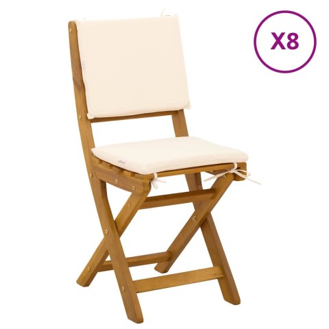 Krzesła Bistro na Zewnątrz 8 pcs kremowobiały 38 x 46 x 85 cm