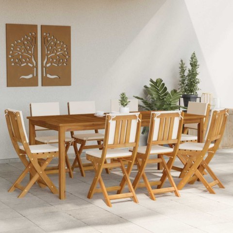 Krzesła Bistro na Zewnątrz 8 pcs kremowobiały 38 x 46 x 85 cm