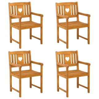 Krzesła ogrodowe 4 pcs naturalny Lite Drewno Akacji