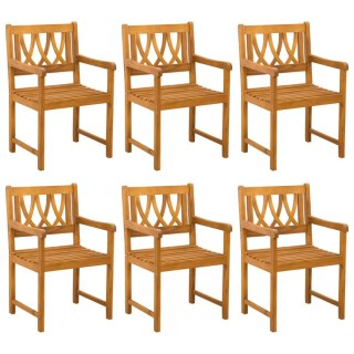 Krzesła ogrodowe 6 pcs naturalny Lite Drewno Akacji