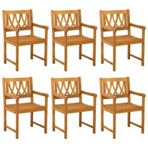 Krzesła ogrodowe 6 pcs naturalny Lite Drewno Akacji