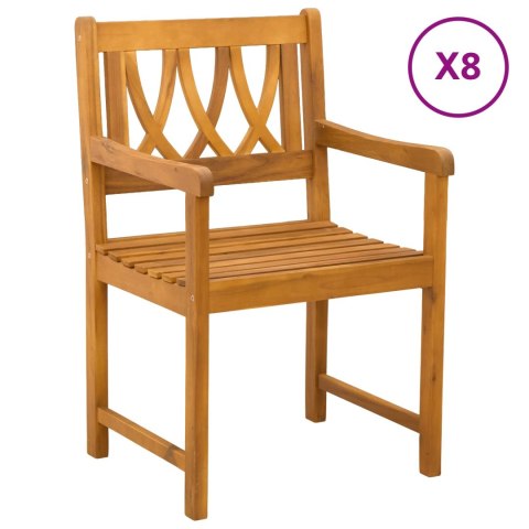 Krzesła ogrodowe 8 pcs naturalny Lite Drewno Akacji