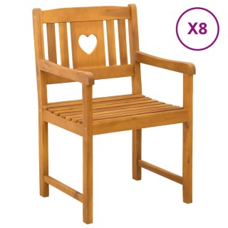 Krzesła ogrodowe 8 pcs naturalny Lite Drewno Akacji