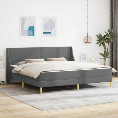Rama łóżka z materacem Ciemnoszary 180 x 200 cm tkanina
